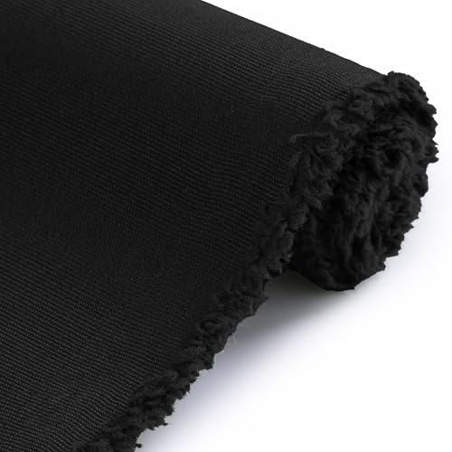 Foreate 600D Waterproof Canvas Fabric by The Yard 58” W Outdoor Upholstery Fabric for Chairs Indoor Polyester Material Patio Cushion Furniture Cover DIY Sewing, 8 Yard Black - color: Black, size: 8 yard