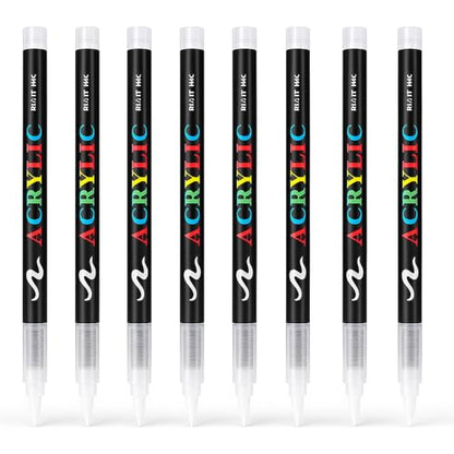 8 white Acrylic pen,1.0-6.0mm permanent marker | Suitable for art projects, painting, rock painting, ceramics, glass, wood, plastic, metal, canvas DIY crafts. - color: White