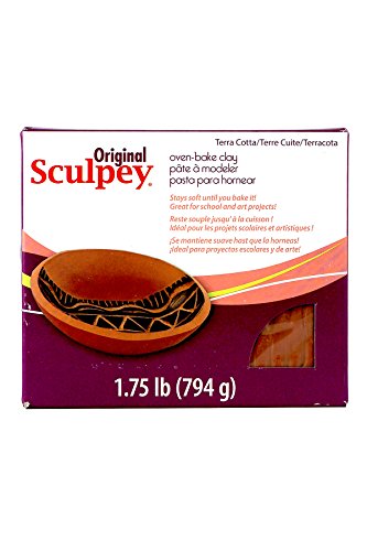 Original Sculpey Clay: Terra Cotta - 1.75 lb - Polymer Oven Bake Clay, Non-Toxic, Sculpt-Model Projects, Bake-Sand-Paint, Adult-Kid Art-Craft Supplies