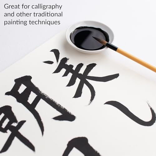 Yasutomo Bokuju Liquid Ink - 12oz Sumi Ink for Calligraphy and Artwork - Black Drawing Ink for use with Japanese Ink Brushes and Dip Pens