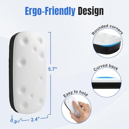 Wingwise Magnetic Dry Erase Eraser for Glass Whiteboards,White Board Erasers with Strong Magnet, 2-Pack, Black + White, for Office, Classroom, Home (WE201) - color: 2-pack/ Black+white