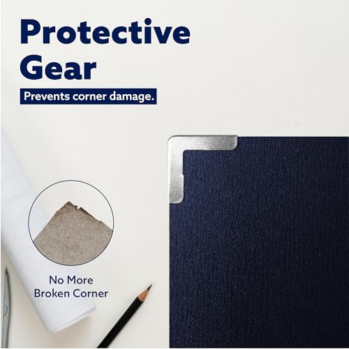 18x24 Clipboard - Foldable 18x24 File Folder & Drawing Board -Folds to 11x17 Clipboard,4 Clips,Corner Protectors, Portable Art Portfolio, Architecture Folder,11x17 Binder, Portfolio Binder (Navy Blue)