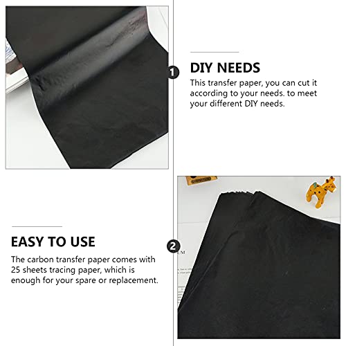 DOITOOL 25 Sheets Tracing Paper Carbon Graphite Transfer Carbon Paper Black Art Craft
