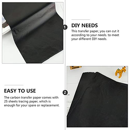 DOITOOL 25 Sheets Tracing Paper Carbon Graphite Transfer Carbon Paper Black Art Craft