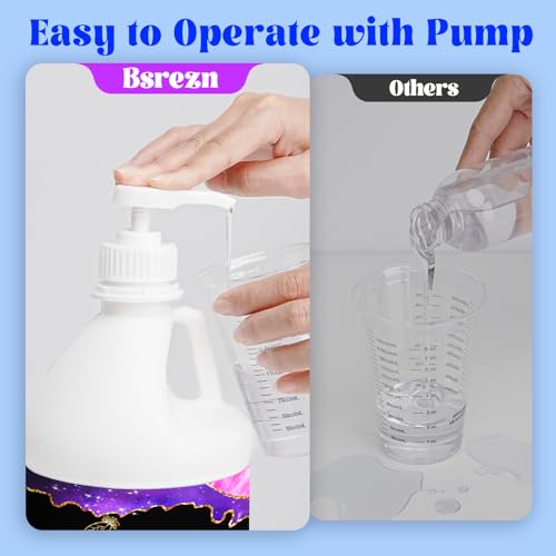 Bsrezn 2 Gallon Epoxy Resin Kit with Pumps – Crystal Clear, Bubble-Free, No Yellowing, Self-Leveling, Mix 1:1 Epoxy Resin for Art, Crafts, Wood, and Resin Molds (1 Gallon x 2)