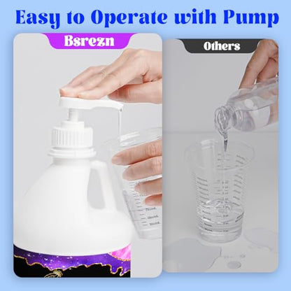 Bsrezn 2 Gallon Epoxy Resin Kit with Pumps – Crystal Clear, Bubble-Free, No Yellowing, Self-Leveling, Mix 1:1 Epoxy Resin for Art, Crafts, Wood, and Resin Molds (1 Gallon x 2)