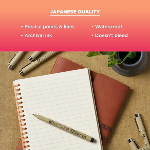 Sakura Pigma Micron, Graphic & Brush Fineline Pens, Archival Black Ink, 8 PK 30067 - size: 8 Count (Pack of 1)