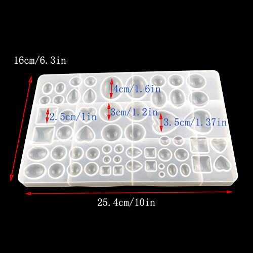 yuntop Jewelry Casting Molds,Gem Jewelry Silicone Casting Mold, for Resin Epoxy DIY Crafting, Earring, Pendant, Studs Jewelry Making (Large) - size: large
