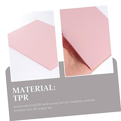 Veemoon 5pcs Rubber Carving Blocks for Stamp Making Soft Smooth Edges for Easy Handling for Crafts and Art Projects Versatile Stamp Accessories
