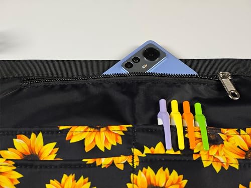 Waterproof Server Apron for Women with 5 Pockets,Quickly Put on and Take off Waitress Aprons,Work Apron for Bartender Barista - color: Sunflower