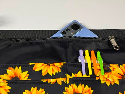 Waterproof Server Apron for Women with 5 Pockets,Quickly Put on and Take off Waitress Aprons,Work Apron for Bartender Barista - color: Sunflower