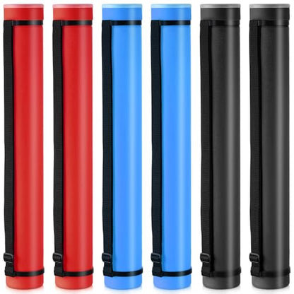 Yahenda 6 Pcs Expandable Poster Tubes Bulk, 24"- 40" Extendable Blueprint Tube with Shoulder Strap Waterproof Portable Durable Round Cases for Drawing, Poster, Office Bulk Supply(Red, Blue, Black) - color: Red, Blue, Black