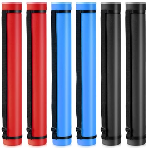 Yahenda 6 Pcs Expandable Poster Tubes Bulk, 24"- 40" Extendable Blueprint Tube with Shoulder Strap Waterproof Portable Durable Round Cases for Drawing, Poster, Office Bulk Supply(Red, Blue, Black) - color: Red, Blue, Black