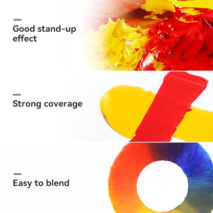 Paul Rubens Oil Paint, 20 Colors x 50ml Large Tubes, Professional Oil Based Paint Set with High Saturation, Creamy Texture, and Consistency, Art Supplies for Artists, Students, Beginners - color: 20 colors*50ml-A