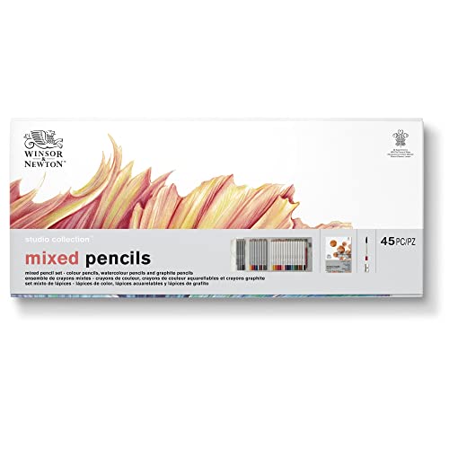 Winsor & Newton Studio Collection Artist Pencils, Mixed Pencil Box Set, 45 piece - style: 45 Piece Mixed Pencil Set