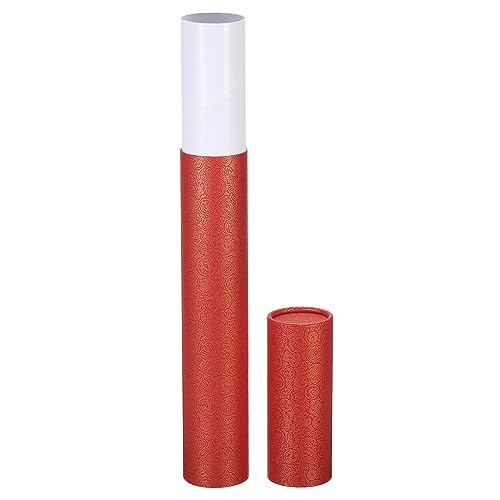 PATIKIL 2 Inch x 17 Inch Poster Tube, 1Pcs Photo Storage Tube Portable Shipping Mailing Tubes Calligraphy Painting Tubes Round Carrying Case for Storing Paper Art Map Documents, Red - size: 2 Inch x 17 Inch