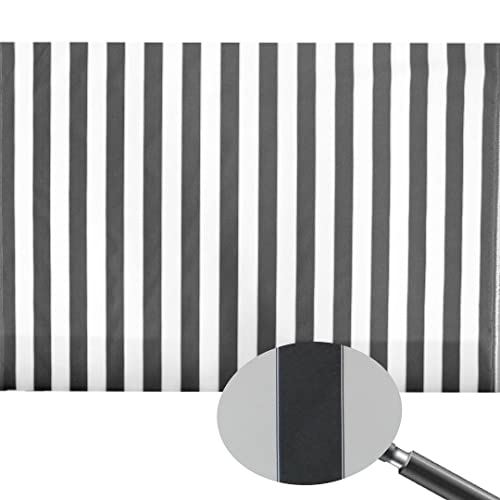 Stripe Canvas Awning Fabric Waterproof Outdoor Fabric 60" Black/White (1 Yard) - color: Black-white