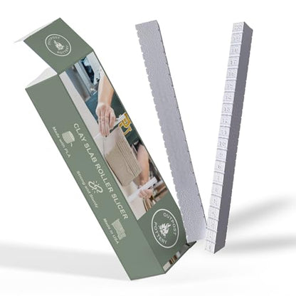 Clay Slab Roller for Ceramics & Slicer – For Use With Wire Cutter (Not Included) - Create Clean, Consistent Clay Slabs for Your Ceramic Craftmanships (Plastic)