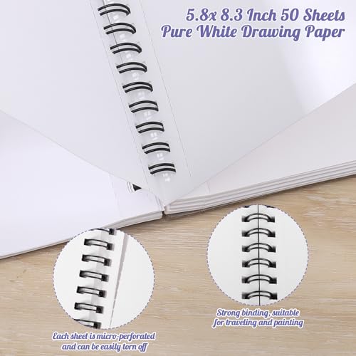 Prudiut Marker Paper Sketchbook 5.8x8.3 in, 120Gsm Acid Free Spiral Binding 1 Pack, Anti Bleed Double Sided Drawing Pad for Beginners Artists Gift, Multi Media Art Supplies Portfolio Book - size: 5.8×8.3 Inch (1 Pack)