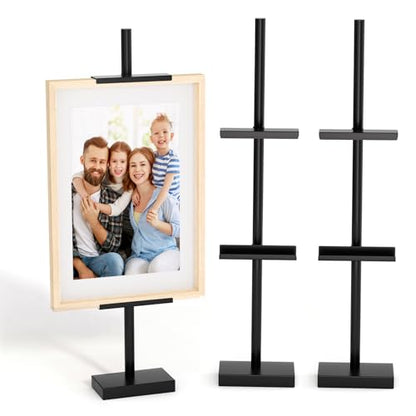 Adjustable Tabletop Easel Stand, Picture Easels for Display Up to 29" H, Black Metal Picture Frame Holder Stand Table for Art, Photo (2 Pack) - color: Black 2Pack