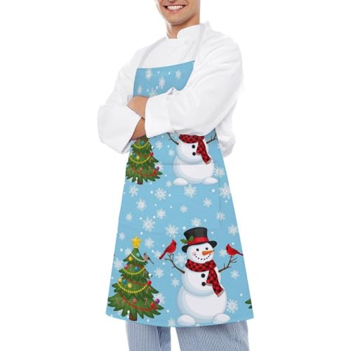 Cooking Apron for Adults with Pockets, Waterproof Oil Resistant Bib for Kitchen Restaurant BBQ Baking - color: Style (322)