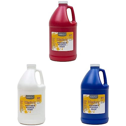 Little Masters Washable Tempera Paint - 64 oz (Pack of 1) - Red, White & Blue