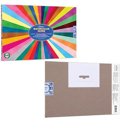 eeBoo: Rainbow Deluxe Watercolor Pad – 16 Sheets, 180GSM/85LB Paper, Natural pH & Chlorine-Free, Painting Art Supplies, Kids Ages 3+ - style: Rainbow Mushroom