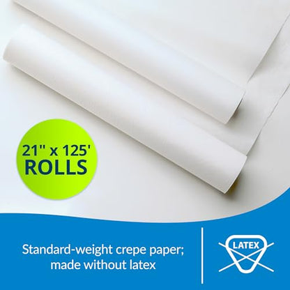 TIDI 617 Avalon Exam Table Paper, White, 21” x 125’ (Pack of 12) ― Standard Crepe Paper ― Hygienic Barrier ― for Medical Offices, Exam Rooms, Daycare Centers, Spas, Tattoo Studios ― Medical Supplies - size: 21" x 125' Crepe
