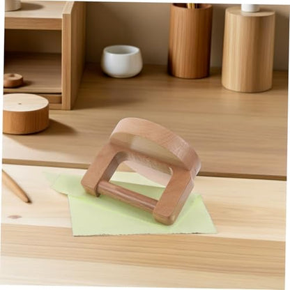 JOINPAYA Wood Baren for Printmaking with Ergonomic Handle and Wiping Cloth, Linocut Press Tool for Block and Screen Printing, Handheld Printmaking Burnisher for Artists and Craft Makers