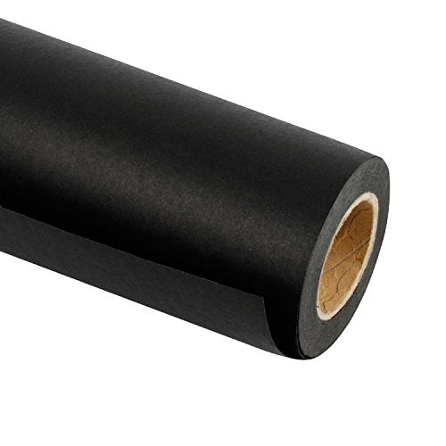 RUSPEPA Kraft Paper Roll - 48 inches x 100 feet - Recyclable Paper Perfect for Wrapping, Craft, Packing, Floor Covering, Dunnage, Parcel, Table Runner, Black - color: Black, size: 1 roll (Pack of 1)