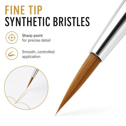 11-Piece Detail Paint Brushes Set, Triangular Grip Fine Tip Brushes, Small Paint Brush for Watercolor, Acrylic, Oil, Face, Model, Nail Art, Miniature Painting, Synthetic Bristles