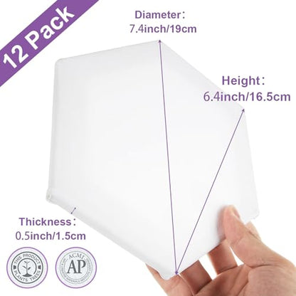 CYEAH 12 Pack Mini Canvas Small Canvases for Painting, 4 Inch Hexagon Paint Canvas Boards White Canvas for Painting, Stretched Paint Canvases Art Supplies