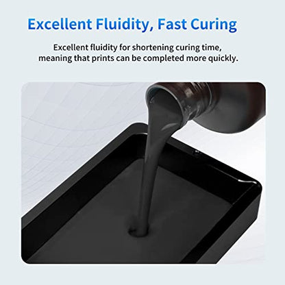 ANYCUBIC 3D Printer Resin, 405nm SLA UV-Curing Resin with High Precision and Quick Curing & Excellent Fluidity for LCD 3D Printing (Black+Black, 2kg) - color: Black, size: 2kg