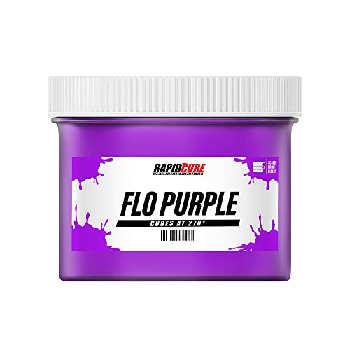 Rapid Cure® Screen Printing Ink Fluorescent Purple (8oz.) - Plastisol Ink for Screen Printing, Fast Curing Fabric Paint - Screen Print Direct®, USA Made - color: Fluorescent Purple, size: 8 fl oz
