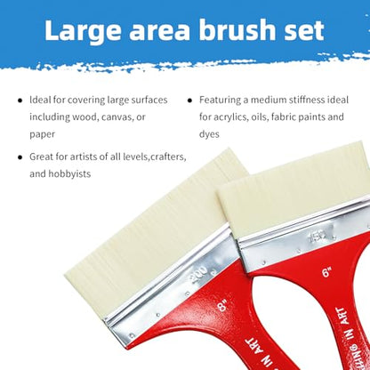 Falling in Art Flat Paddle Paint Brush, Large Scale Brush for Oil and Acrylic Paints, 8 Inch - color: Flat, size: 8''