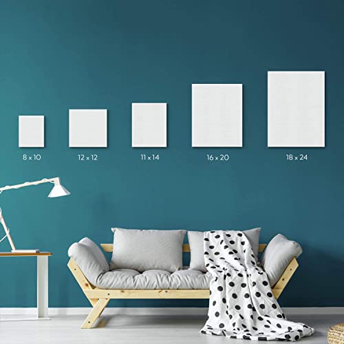 ™ 2-PC Cotton Stretched 18” x 24” Double Primed Gesso Wooden Frame to Smooth Surface & Reduce Absorbency, for Acrylic, Oil Paints, Acid-Free, Medium Weight Blank, White. 18 x 24 Canvas. - size: 18" x 24"