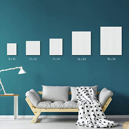 ™ 2-PC Cotton Stretched 18” x 24” Double Primed Gesso Wooden Frame to Smooth Surface & Reduce Absorbency, for Acrylic, Oil Paints, Acid-Free, Medium Weight Blank, White. 18 x 24 Canvas. - size: 18" x 24"