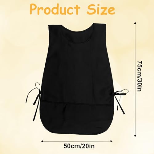 Larrel Cleaning Apron,Smock Apron Cleaning Aprons for Housekeeping Art Smock Painting Aprons for Adults Cobbler Unisex Waterproof Smocks with 2 Deep Pockets Art Smocks for Adults(Black)