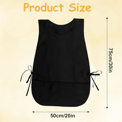 Larrel Cleaning Apron,Smock Apron Cleaning Aprons for Housekeeping Art Smock Painting Aprons for Adults Cobbler Unisex Waterproof Smocks with 2 Deep Pockets Art Smocks for Adults(Black)