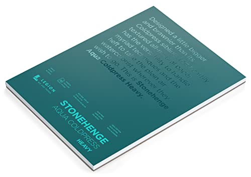 Stonehenge Aqua White Heavy Weight Block, 300lb, Coldpress, 9 x 12 Inches, 10 Sheets for Wet and Dry Media - size: 9 x 12