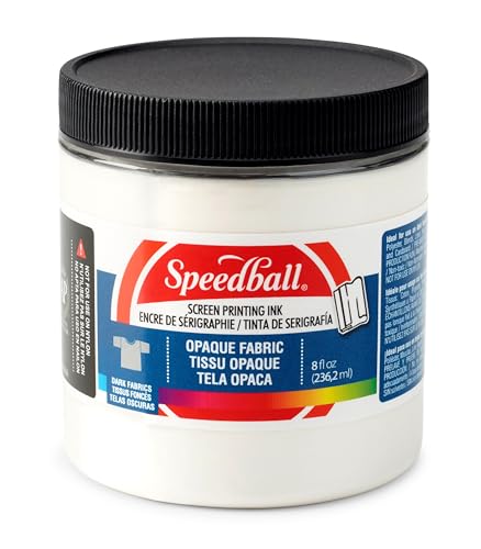 Speedball Opaque Iridescent Fabric Screen Printing Ink, 8-Ounce, Pearly White