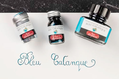 Jacques Herbin 13014T - 30ml Bottle of Ink for Fountain Pens and Rollerball Pens - Bleu Calanque - color: Turquoise, size: 1 fl oz