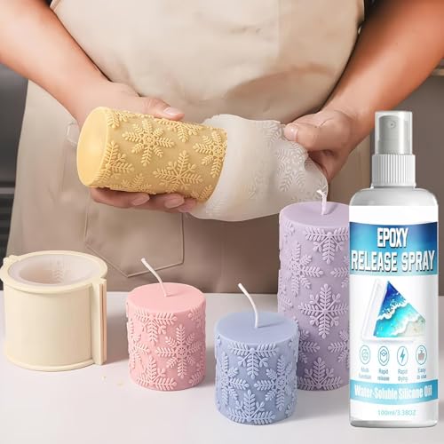 Fast Mold Release, Fast-Drying Lubricant Agent, 100ml Bottle with Epoxy Coating, Clear Liquid Casting Spray, Aerosol Mist with Precision Nozzle, Demolding Tool for Candle & Soap