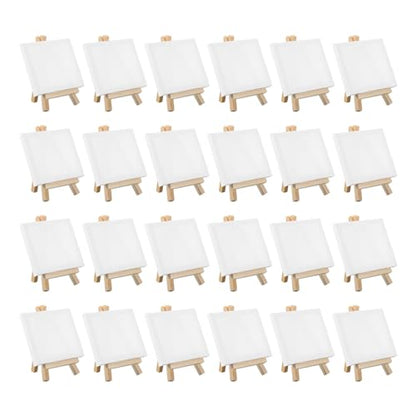 PATIKIL 4x3 Canvas Boards for Painting, 24Pack Cotton Wood Frame Rectangle Triple Primed Stretched Blank Canvas Panel for Acrylic, Oil, Tempera Paint,White - size: 4x3"
