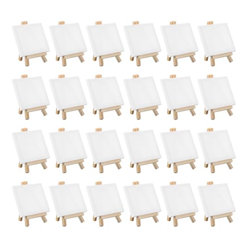 PATIKIL 4x3 Canvas Boards for Painting, 24Pack Cotton Wood Frame Rectangle Triple Primed Stretched Blank Canvas Panel for Acrylic, Oil, Tempera Paint,White - size: 4x3"
