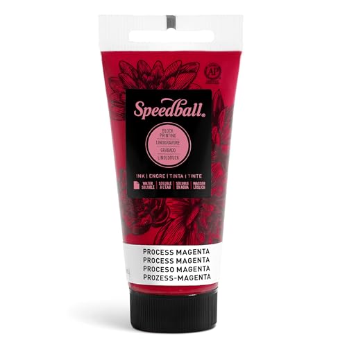 Speedball 37ml 1.25oz Water-Soluble Block Ink Process Magenta, Block Printing, Lino Print, Screen Printing, for Artists Kit - color: Process Magenta