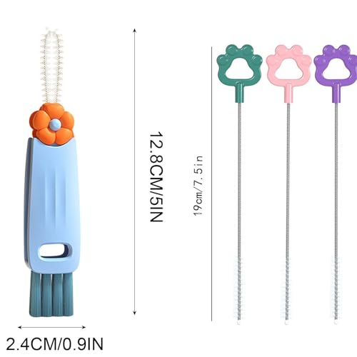 3 in 1 Cup Lid Cleaning Brush,Crevice Cleaning Brush Set for Baby Bottle Gap Tight Spaces Cup,3 in 1 Bottle Cleaning Brush Set Multifunctional Cleaning Brush Portable Cup Lid Cleaner(3 PCS) - color: 6 Pcs