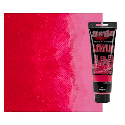 Soho Urban Artist Heavy Body Acrylic Paint - 250 ml Tube - Primary Red - Thick, Rich Color, Excellent Coverage, Professional Quality - Artists Acrylic Paint - color: Primary Red, size: 8.45 Fl Oz (Pack of 1)