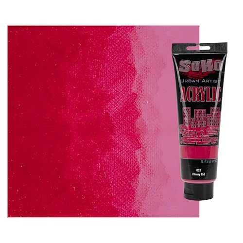 Soho Urban Artist Heavy Body Acrylic Paint - 250 ml Tube - Primary Red - Thick, Rich Color, Excellent Coverage, Professional Quality - Artists Acrylic Paint - color: Primary Red, size: 8.45 Fl Oz (Pack of 1)