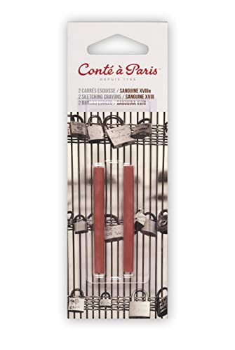 Conté à Paris Sketching Carré Crayons, 2 Pack, Sanguine 18th Century - style: Sanguine 18th Century
